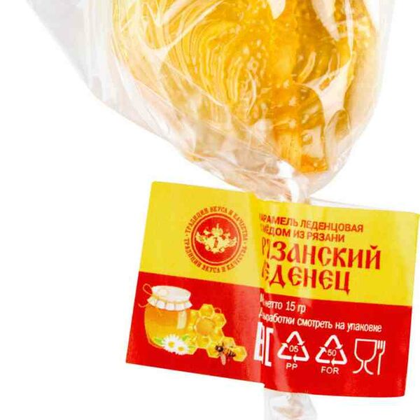 Карамель леденцовая на палочке Рязанский леденец с мёдом