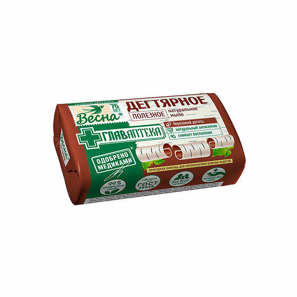 Твердое мыло Весна Дегтярное 90 г