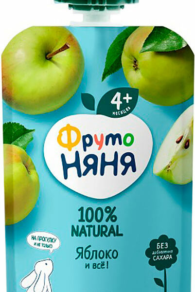 Пюре гипоаллергенное ФрутоНяня из яблок, с 4 месяцев