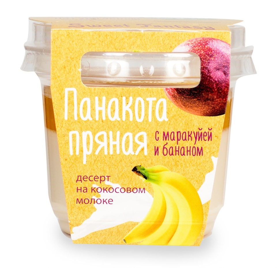 

Пряная вегетарианская панакотта с маракуйей и бананом, Sweet Fantasy 120 г