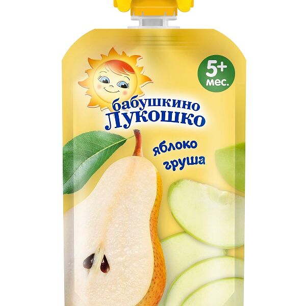 Пюре Бабушкино Лукошко Груша и яблоко 90г