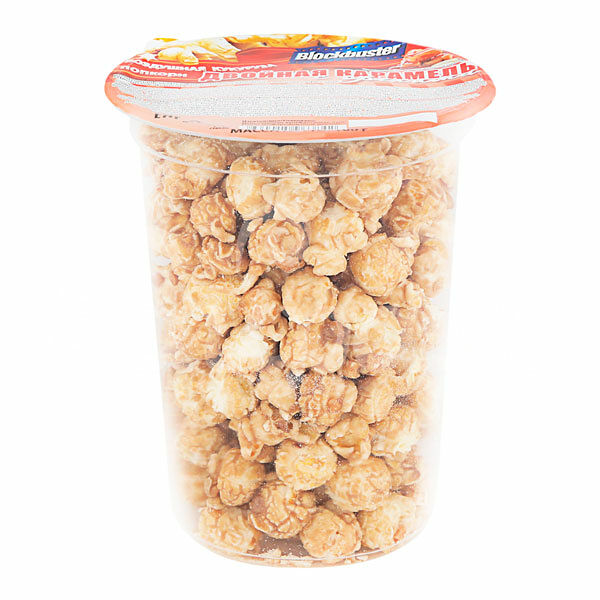 Попкорн Blockbuster 100гр Сладкий Двойная карамель Орехи пл/ст