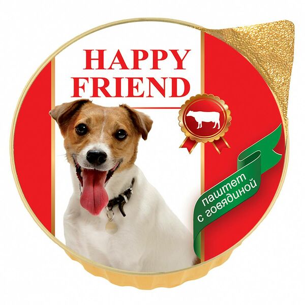 Корм для собак HAPPY FRIEND Паштет с говядиной конс.125г