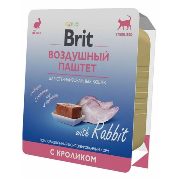Brit Brit Premium Воздушный паштет с кроликом для взрослых стерилизованных кошек 100 г