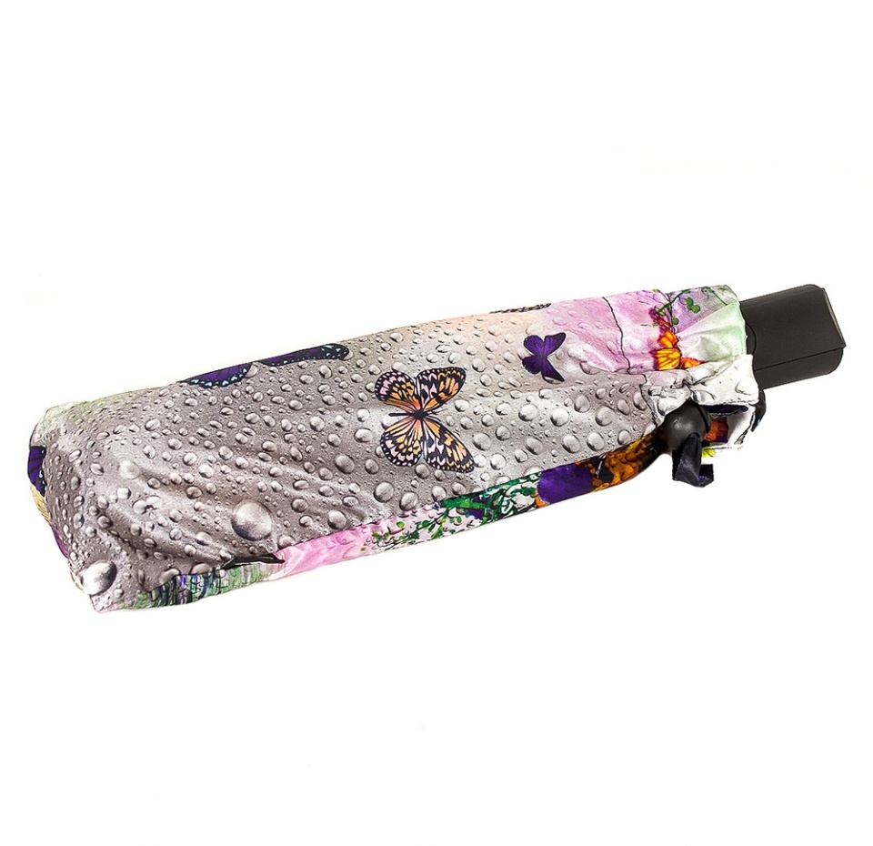 

Зонт женский Flioraj Пробуждение бабочки, цветы 3 сложения