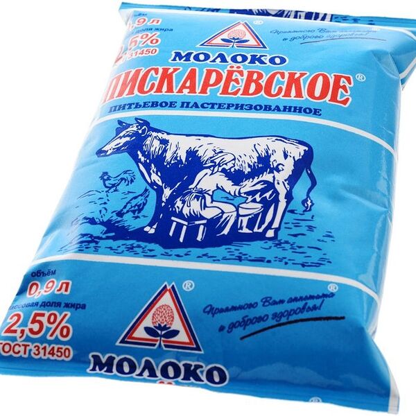 Молоко Пискаревский пастеризованное 2.5% 900мл