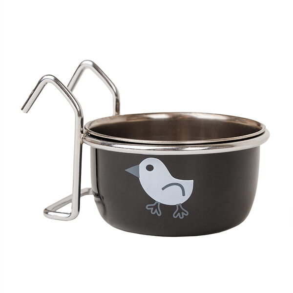 Миска для птиц металлическая цветная с крепежом