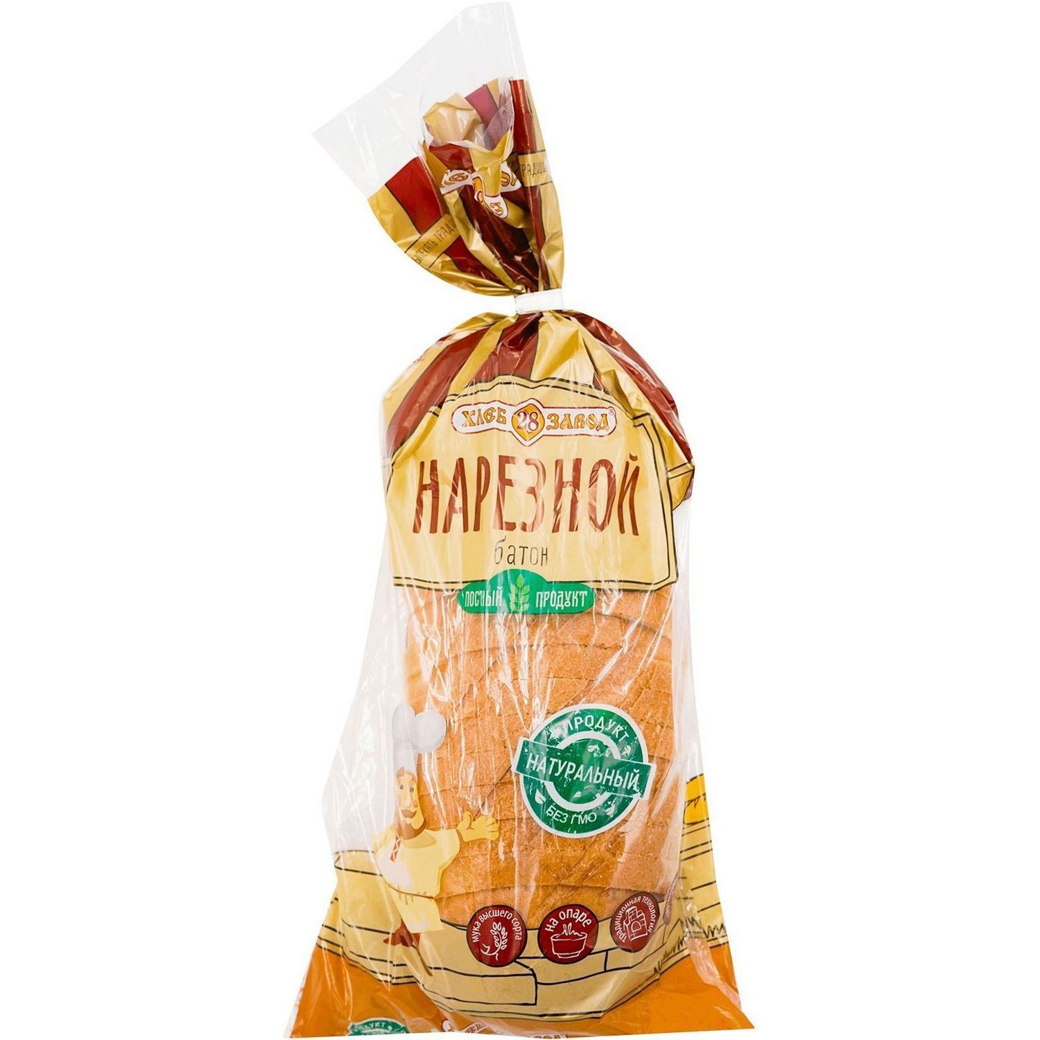 

Батон Хлебозавод №28 Нарезной Классический в нарезке 400 г