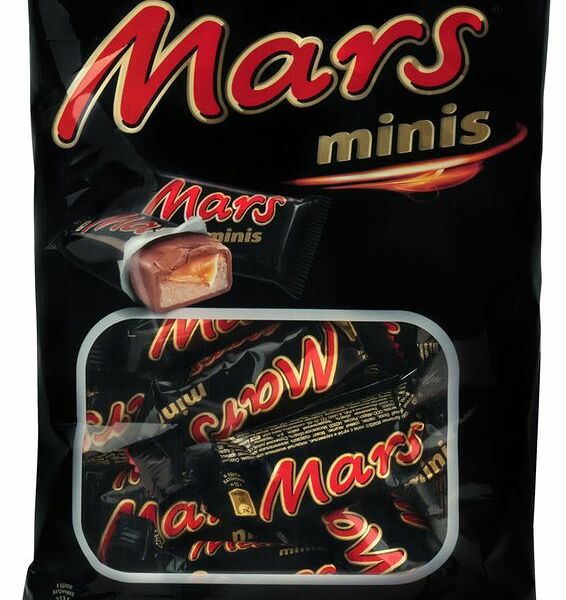 Батончики Mars Minis шоколадные с нугой-карамелью, 182г