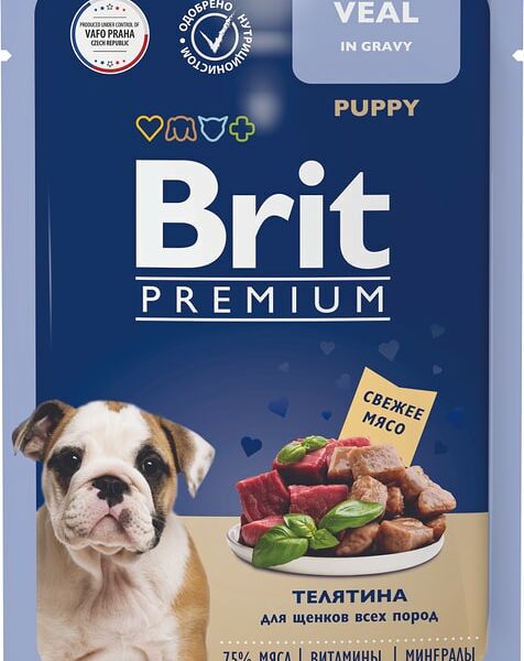 Влажный корм для щенков Brit Premium Телятина 85г