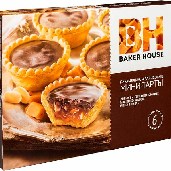 Пирожное Baker House мини-тарты карамельно-арахисовые 240 г