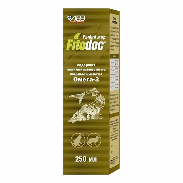 Рыбий жир для животных и птиц АВЗ Fitodoc 250 мл