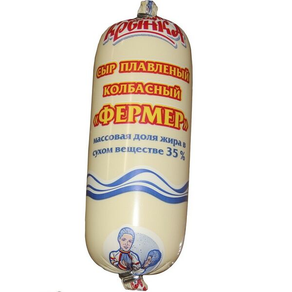Сыр плавленый колбасный ФЕРМЕР жир. 35% вес 250г Бабушкина крынка