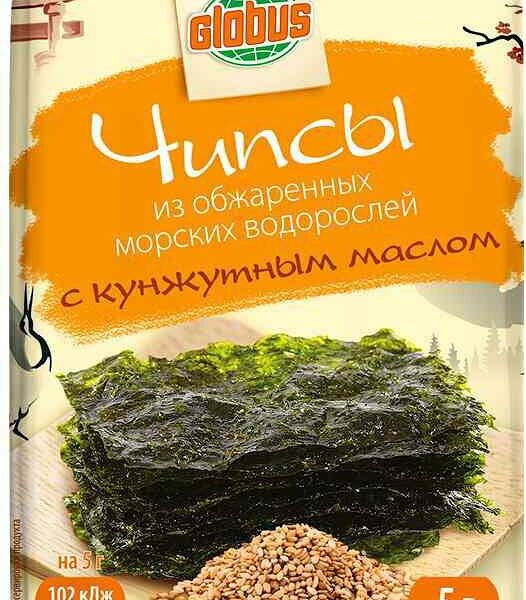 Чипсы из морских водорослей Глобус с кунжутным маслом