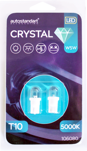 

Лампа светодиодная AUTOSTANDART LED Т10, W5W, 5000K Арт. 106080, 2шт