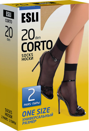

Носки женские Esli Corto 20 den nero, Арт. 8С-8СПЕ, 2пары