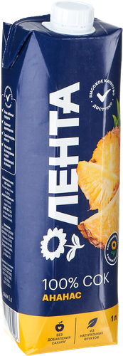 

Сок Лента Ананасовый восстановленный 1 л