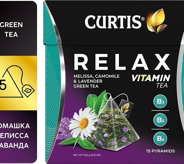 Чай зеленый Curtis Relax Лаванда Ромашка Мелисса 15*1.7г