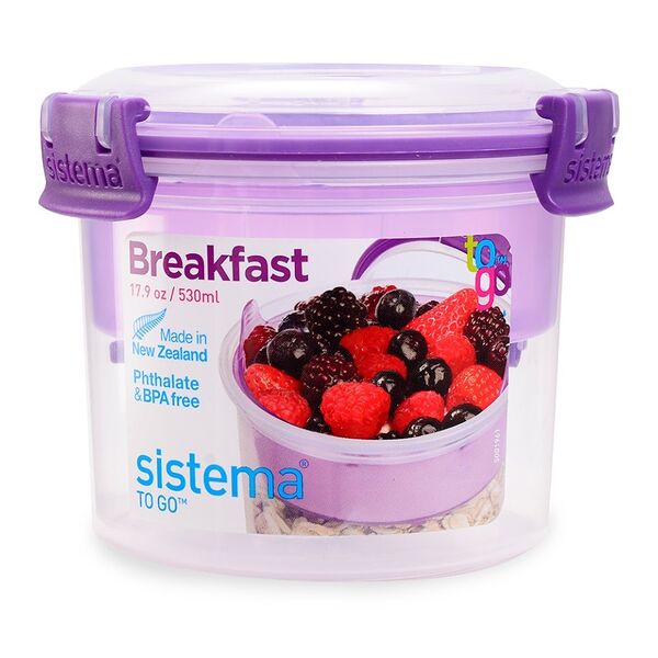 Контейнер круглый двухуровневый с ложкой TO-GO, Sistema
