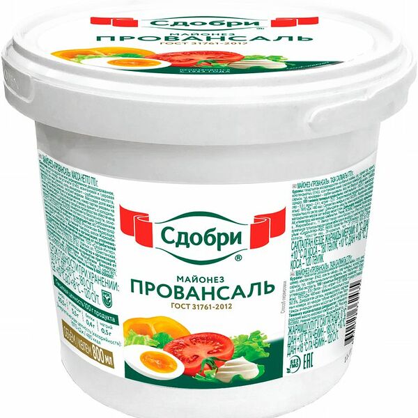 Майонез Сдобри провансаль 50.5% 770г