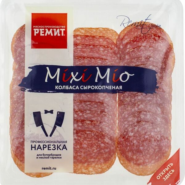 Колбаса сырокопченая Ремит Mixi Mio ассорти, нарезка