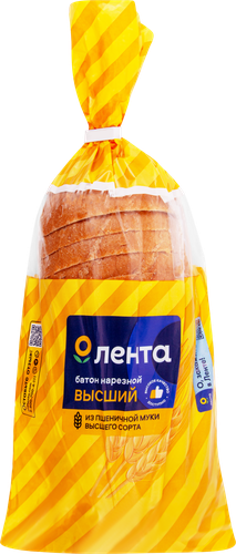 

Батон Лента в нарезке высший сорт 300 г