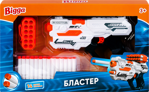 

Набор игровой BIGGA Бластер с мягкими снарядами 16 предметов, Арт. CB957802