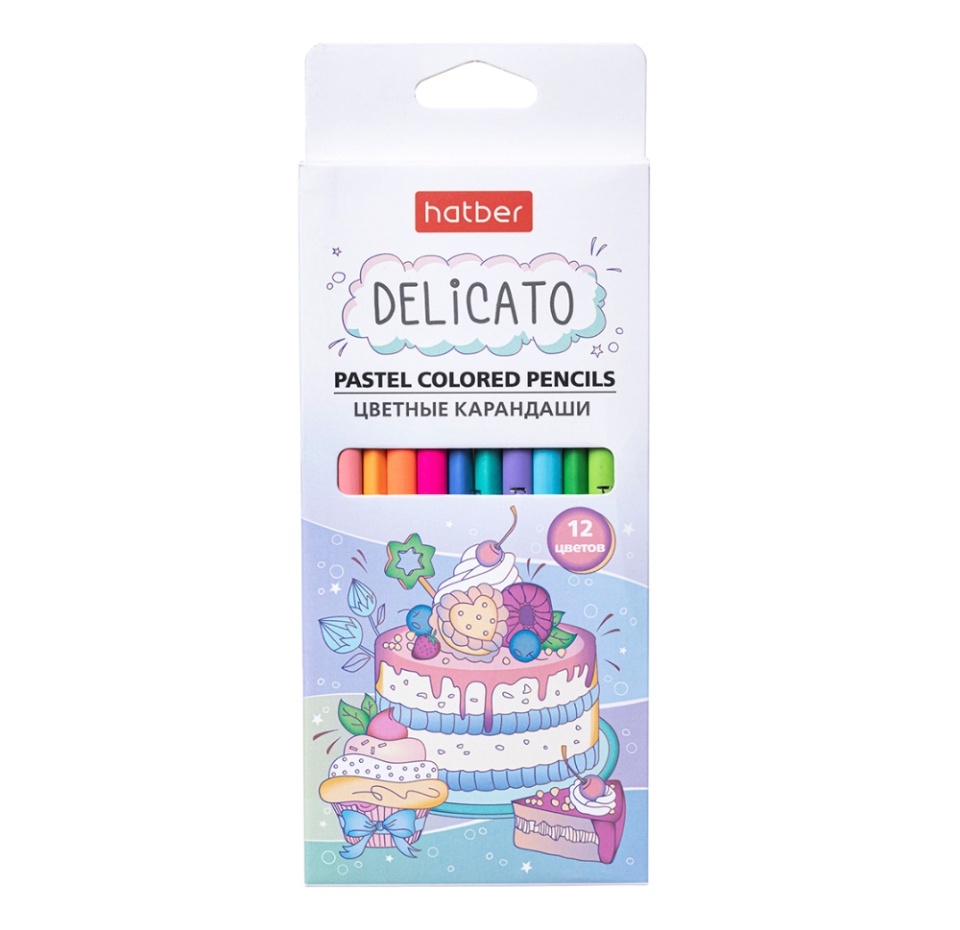 

Карандаши цветные Hatber Pastel, 12 цветов