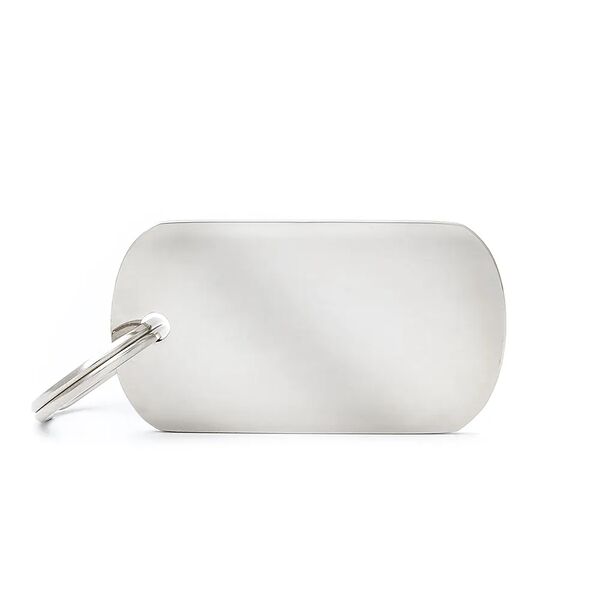 Адресник для кошек и собак маленький Военный, серебряный