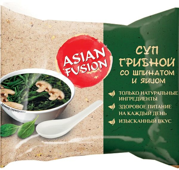 Суп Asian Fusion Грибной со шпинатом и яйцом 12г