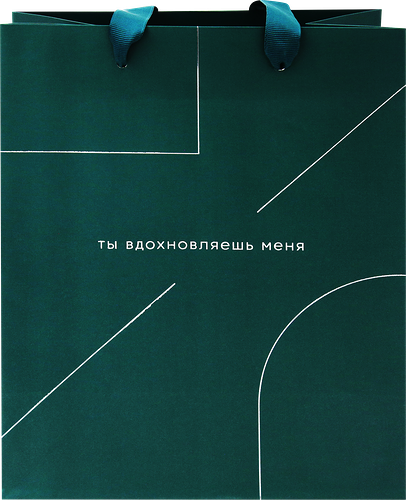 Пакет подарочный MESHU Monocolor. Emerald, 18х23х10см, отделка фольгой, матовая ламинация