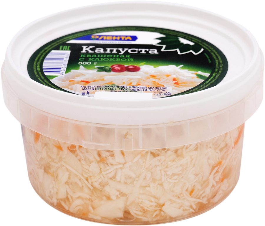

Капуста квашеная ЛЕНТА с клюквой