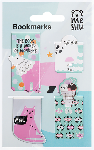 Закладки магнитные для книг MESHU Purple mood, Арт. MS_46755, 4шт