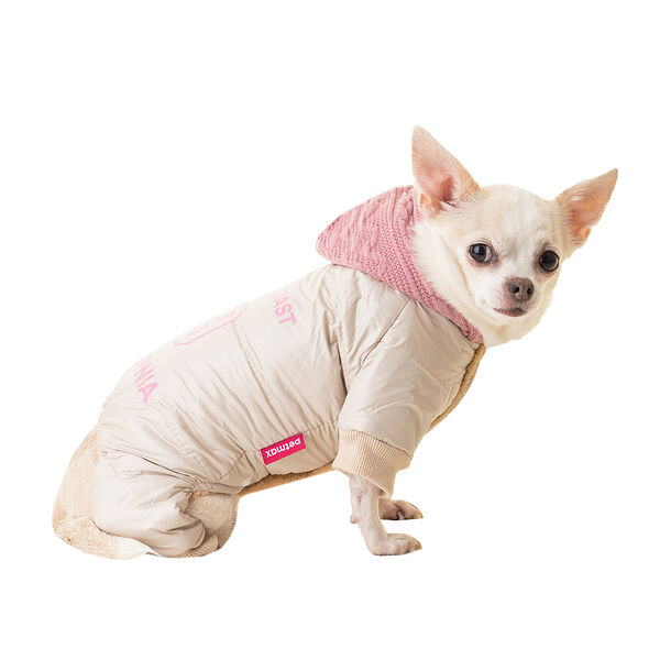 Комбинезон с капюшоном для собак S бежевый (девочка)