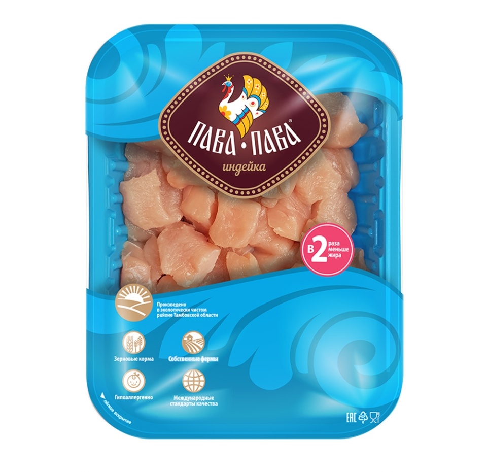 

Филе грудки индейки кубики охлажденное Пава-Пава 450 г Россия