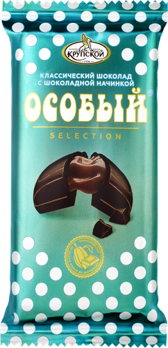 

Шоколад темный Особый с шоколадной начинкой 80 г