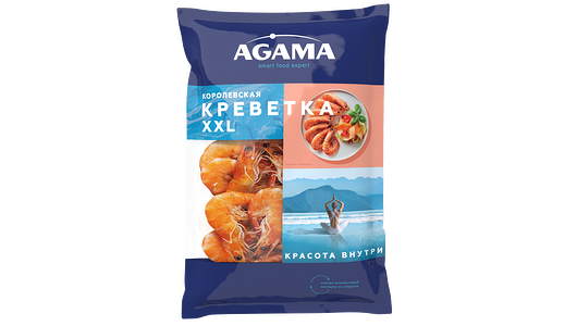 Креветки Agama Королевская креветка №5 XXL варено-мороженые, 700 г