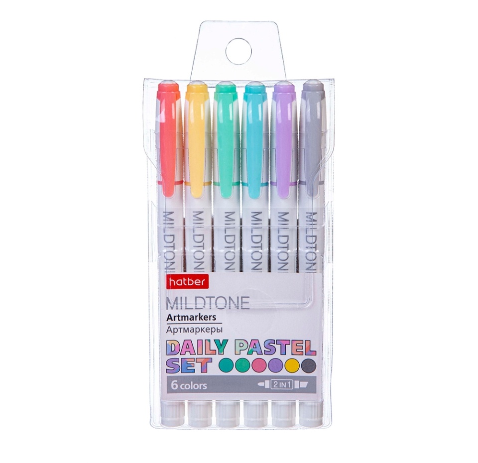 

Набор артмаркеров Hatber Mildtone Pastel 6 цветов