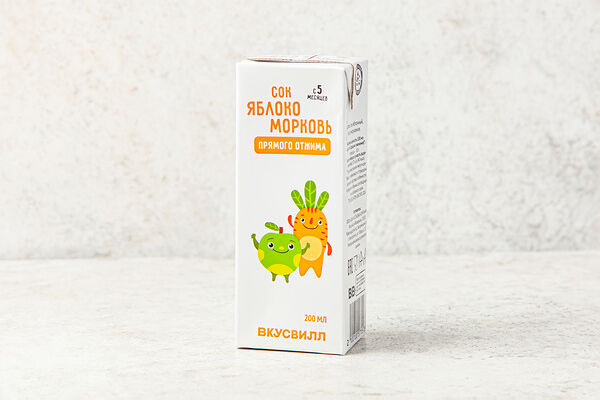 Сок детский яблоко-морковь прямого отжима