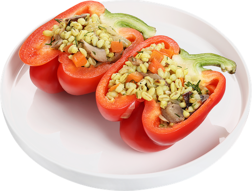 

Перец фаршированный перловой крупой и овощами ЛЕНТА FRESH СП кулинарный полуфабрикат вес