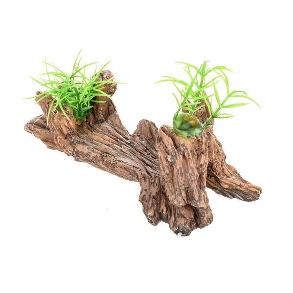 Коряга с травой 13*6*5см