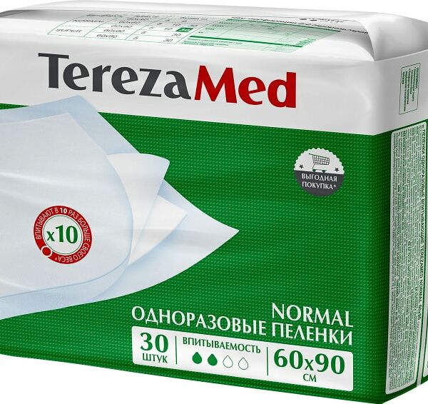 Пеленки одноразовые TerezaMed Normal 60*90см 30шт