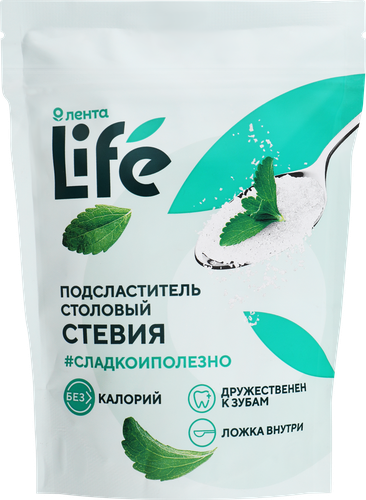 

Подсластитель Лента Life Столовый со стевией 150 г