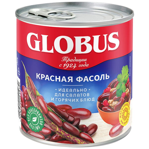 Фасоль красная ж/б 400г Globus