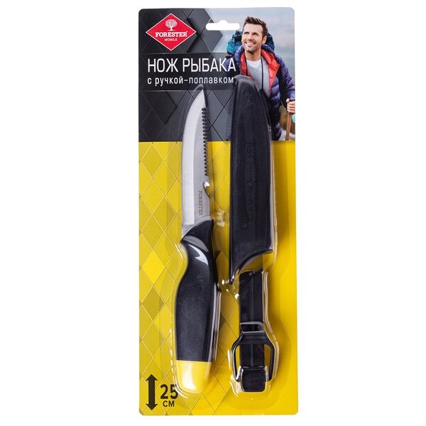 Нож рыбака в пластиковом чехле FORESTER Mobile, с ручкой-поплавком, Арт. MT-8