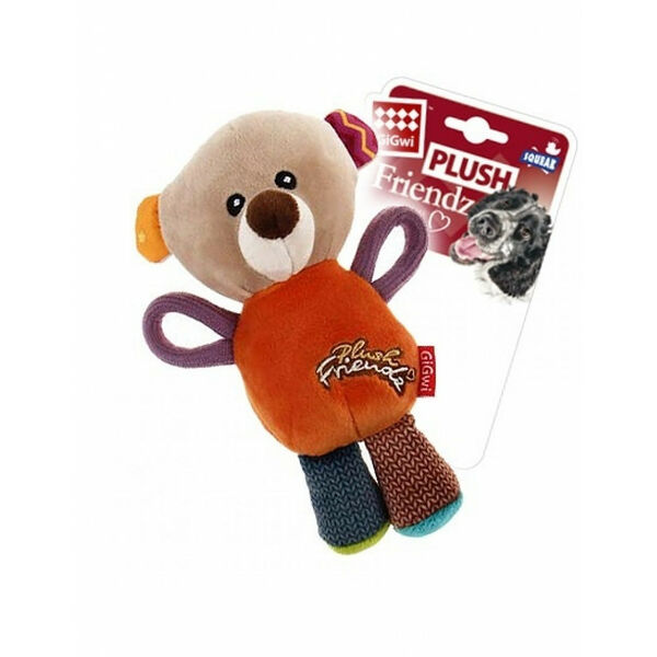 Мишка с пищалкой GiGwi игрушка для собак 16 см