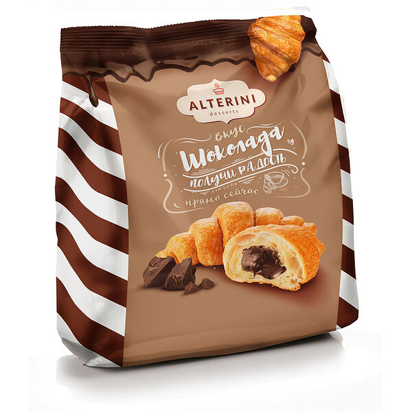 Изделие слоеное Мини-круассаны Alterini с нач со вкусом шоколада 200 г
