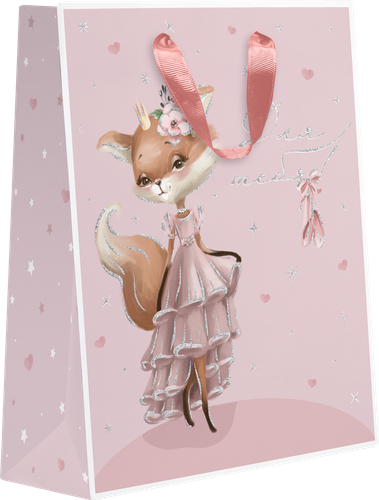 

Пакет подарочный Kids 22,7х18х10см, с блестками, в ассортименте