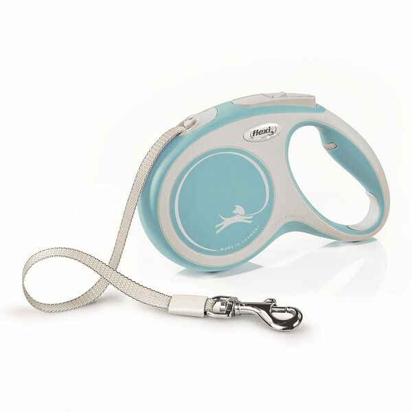 Рулетка Flexi New Line Comfort S до 15 кг (5 м лента) голубой