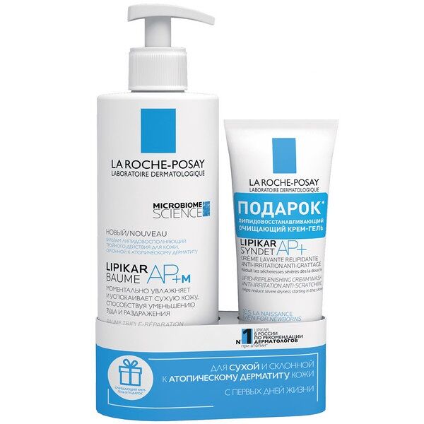 Набор La Roche Posay Бальзам липидовосполняющий тройного действия Lipikar AP+M 400 мл + Крем-гель Syndet АР+ 100 мл